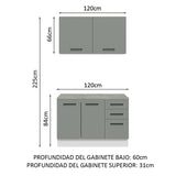 Mueble Integral Multiuso Garaje 120cm Blanco/Gris