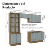 Combo completo de Cocina con Cristalero 270 cm Madesa Lux MG 04