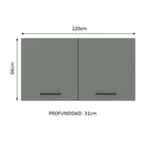Gabinete Superior Multiuso Garaje 120cm Blanco/Gris Agata