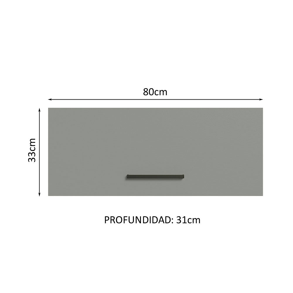 Gabinete Superior Multiuso Garaje 80cm Blanco/Gris Agata