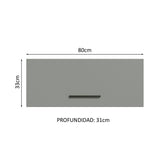 Gabinete Superior Multiuso Garaje 80cm Blanco/Gris Agata