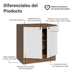 Bajo Mesada 80 x 60 cm 2 Puertas Marrón/Blanco Vik Madesa
