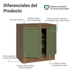 Bajo Mesada 80 x 60 cm 2 Puertas Marrón/Verde Vik Madesa