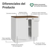 Bajo Mesada de Cocina 80 x 60 cm 2 Puertas (con Mesada) Blanco/Marrón Vik Madesa