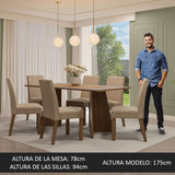 Mesa de Comedor con Mesa y 6 Sillas Simone Madesa MC