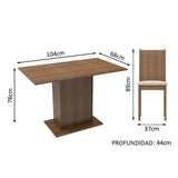 Juego de Comedor Lexy Mesa Tapa de Madera con 4 Sillas