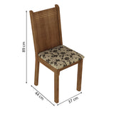 Juego de Comedor con Tapa de Vidrio 4 Sillas Marrón/Beige Magda