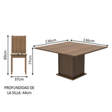 Juego de Comedor Madesa Clarice Mesa Tapa de Madera con 8 Sillas Marrón/Beige Marrón