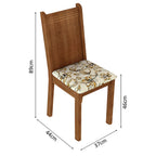 Juego de Comedor Megan Mesa Rectangular Tapa de Madera con 6 Sillas Marrón/Lírio Beige Madesa