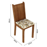 Juego de Comedor Madesa Rute Mesa Tapa de Madera con 4 Sillas Marrón/Lírio Beige