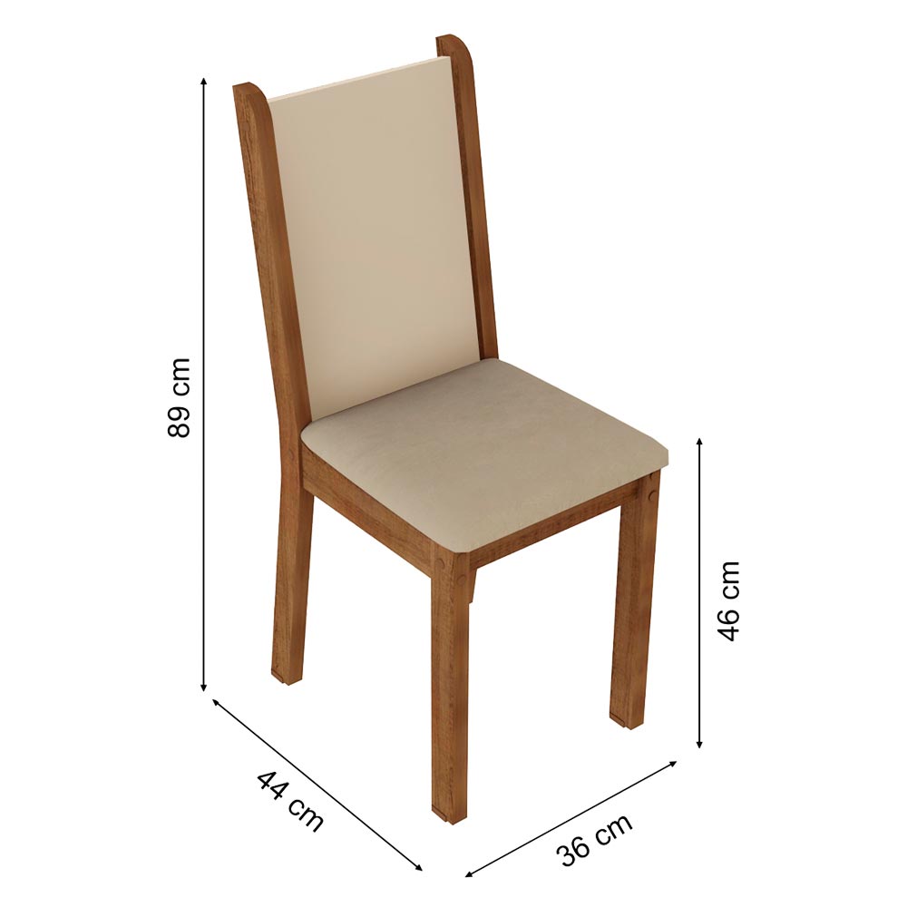Juego de Comedor con Tapa de Vidrio 4 Sillas Marrón/Crema/Beige Aline