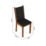 Juego de Comedor con Tapa de Vidrio 4 Sillas Marrón/Negro Aline