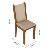 Juego de Comedor Mesa con Tapa de Vidrio y 4 Sillas Marrón/Beige Moscou Plus