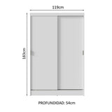 Placard Soltero Luke 2 Puertas Corredizas