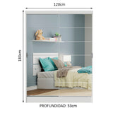 Placard Infantil Nick 2 Puertas Corredizas con Espejo Blanco