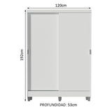 Placard Soltero Luke 2 Puertas Corredizas Madera con Patas Blanco
