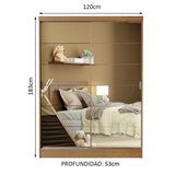 Placard Infantil Nick 2 Puertas Corredizas con Espejo Marrón