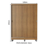 Placard Soltero Luke 2 Puertas Corredizas Madera con Patas - Marrón