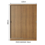 Placard Infantil Nick 120 cm 2 Puertas Corredizas 2 Cajones Marrón Madesa
