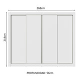 Ropero Placard Madesa Montana 4 Puertas Blanco