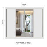 Ropero Placard Madesa Montana 4 Puertas con Espejo Blanco