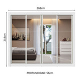 Ropero Placard Madesa Montana 4 Puertas 4 Espejos Blanco