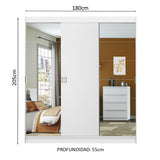 Ropero Placard Madesa Veneza 3 Puertas 2 Espejos Blanco