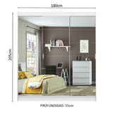 Ropero Placard Madesa Veneza 3 Puertas 3 Espejos Blanco