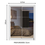 Ropero Madesa Dallas Plus 2 Puertas Corredizas con Espejo 4 Cajones