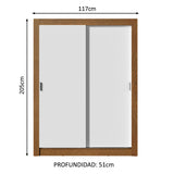 Placard Soltero Dallas Plus 2 Puertas Corredizas 4 Cajones Marrón/Blanco