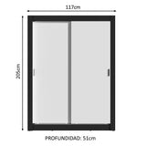 Placard Soltero Denver 2 Puertas Corredizas Negro/Blanco
