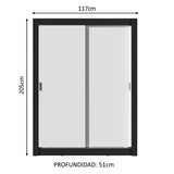 Placard Soltero Dallas Plus 2 Puertas Corredizas 4 Cajones Negro/Blanco