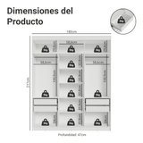Placard Matrimonial 6 Puertas Batientes Venus Blanco/Blanco/Negro