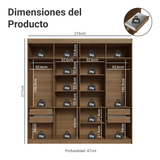 Clóset Matrimonial Venus 8 Puertas Batientes Marrón/Negro