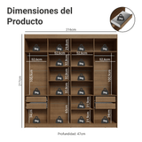 Placard Matrimonial 8 Puertas Batientes Venus Marrón/Negro/Negro