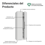 Placard Modular con 2 Puertas, 4 Estantes y 1 Barra para Colgar, Blanco Neo