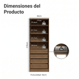 Placard Neo 80 cm 2 Puertas Batientes 4 Cajones Modular 4 Repisas Marrón/Crema Madesa