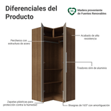 Dormitorio Completo Matrimonial Esquinero 2 Puertas Marrón/Crema Neo Madesa