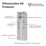 Placard Neo 65 cm 1 Puerta con Patas Modular 5 Nichos Blanco Madesa