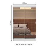 Placard Max 2 Puertas Corredizas con Espejos Blanco