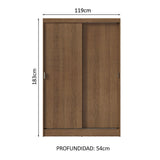 Placard 2 Puertas Corredizas Marrón Max