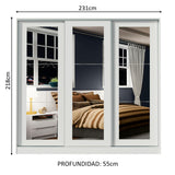 Placard Matrimonial 100% MDF 3 Puertas Corredizas con Espejos Blanco Eros