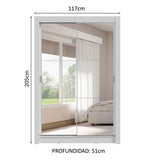 Placard 2 Puertas Corredizas con Espejos 4 Cajones Blanco Vivare Plus
