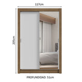 Placard Soltero 2 Puertas Corredizas 2 Cajones Marrón/Blanco Vivare