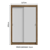 Placard Soltero 2 Puertas Corredizas 2 Cajones Marrón/Blanco Vivare