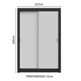 Placard 2 Puertas Corredizas Negro/Blanco Milano