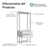 Placard Abierto Madesa Valencia 2 Cajones 0.70 m x 1.80 m Blanco