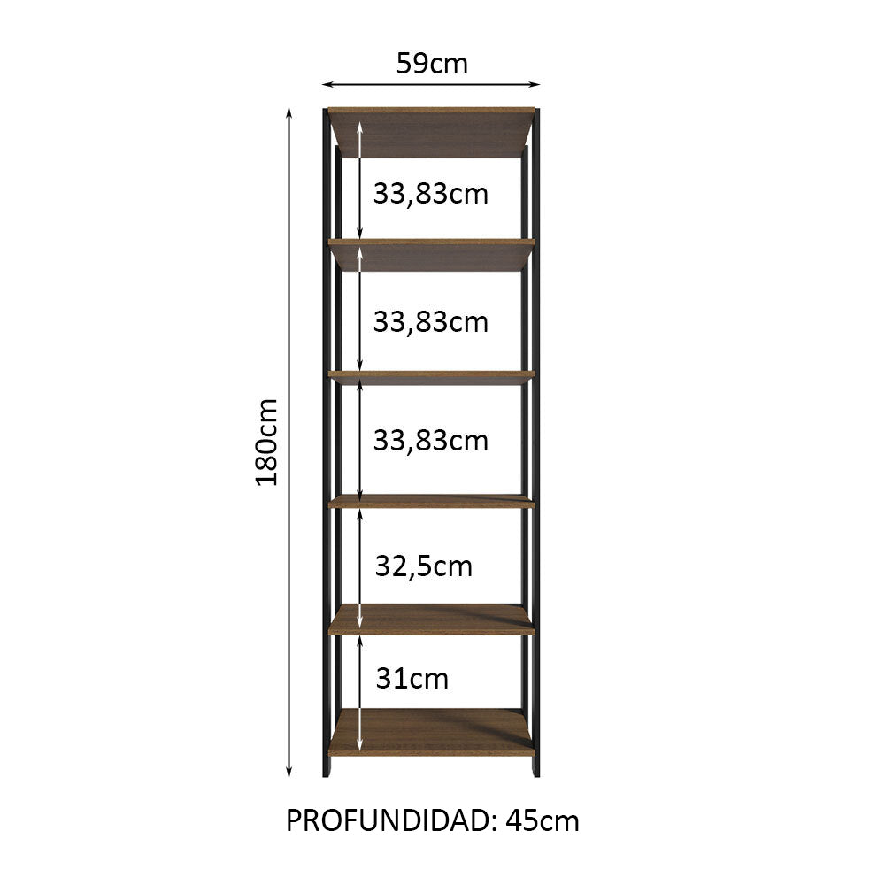 Placard Abierto 59cm Marrón/Negro Valencia
