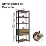 Placard Modulado 2 Cajones 4 Niveles 70cm Marrón/Negro Valencia