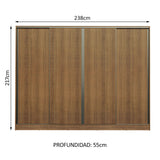 Placard Ropero Casal Madesa Apolo 4 Puertas Corredizas Marrón